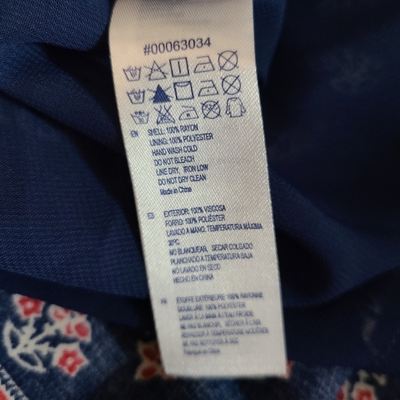 F21 Boho Red Blue Tribal 2 Slit Maxi Skirt - M - Picture 5 of 5